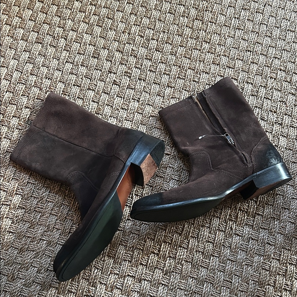 Cole Haan Dark Brown Suede Ankle Boots- never worn
